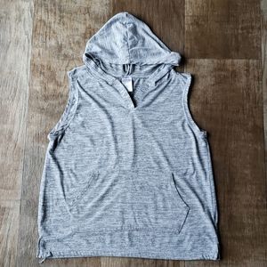 Medium Grey Hooded Sleeveless Tee